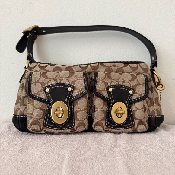 Coach Vintage Legacy Signature Canvas Shoulder Bag F12869 Mint Condition! - Picture 1 of 12